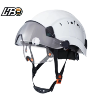 Casques de sécurité industriels de construction personnalisés HBC CE EN397 avec visière transparente en ABS, lunettes de protection, casque de sécurité
