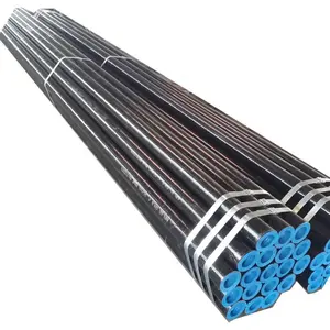 American standard carbon steel seamless steel pipe ASTM A106B black paint export standard packaging