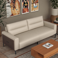 Ensemble de canapés de bureau en cuir de style nordique moderne, modulaires, style européen, pour ateliers, maisons, réceptions commerciales