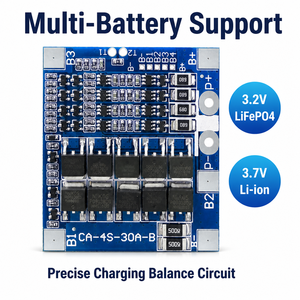 Carte de protection de batterie au lithium Creatall 4S 30A LiFePO4 BMS 12.8V 14.4V avec équilibrage pour pack de batteries 18650 32650 PCB PCBA - Product Image 2