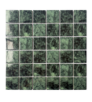 DS Preisgünstige Klassische Traditionelle Parkett 48*48mm Außenpool Quadratische Dekorative Grüne Glasmosaikfliese mit 5 Jahren Garantie
