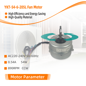 <span class=keywords><strong>Motor</strong></span> de Ventilador de CA YKT-54-6-205L para Aire Acondicionado de Habitación, Uso Doméstico, CA 220-240V 50/60Hz 0.54A 54W 890 RPM - Product Image 3