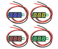 Kepala Voltmeter Arus Searah Digital Ultra-kecil 0,28 inci, Layar Digital, Dapat Disesuaikan, Dua Kabel DC 5-30V
