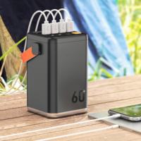 Batterie externe portable au lithium-ion 60000 mAh, charge rapide, télécommande, grande capacité, certifiée sécurité, énergie d'urgence pour le camping