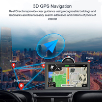 Navigation GPS pour voiture Android WiFi 7 pouces, RAM 1 Go + RAM 16 Go, navigateur de véhicule, carte d'Amérique, d'Amérique du Sud, des États-Unis et d'Europe, mise à jour gratuite