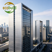 Panneau composite en aluminium Alucobond 4 mm couleur gris argenté métallique pour façade de parc industriel moderne et extérieur de bâtiment de bureaux