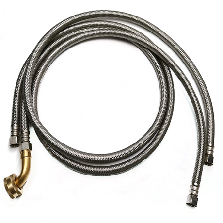 Stainless Steel Braid Dishwasher Inlet Hose With Brass Elbow Fitting