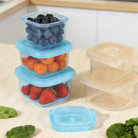 Yobonjee Contenant de stockage transparent en silicone platine mini carré sans BPA pour compléments alimentaires de nouveau-nés, anti-fuite, compatible congélateur