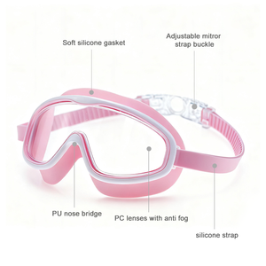 แว่นตาว่ายน้ำเด็กผู้หญิง YL600C สวยงาม สำหรับเด็ก แว่นตาว่ายน้ำน่ารัก ป้องกันฝ้า ป้องกันรังสียูวี กรอบใหญ่ - Product Image 2