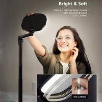 Lampe de bureau LED à intensité variable, lumière pour vidéoconférence, hauteur réglable, lampe de travail pour bureau, poste de travail, bureau à domicile
