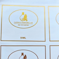 Autocollant de transfert personnalisé en PVC pour parfum, imperméable, résistant aux déchirures, imprimé UV, logo pour flacon de parfum en verre, shampoing, soin de la peau