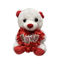 Peluche super douce et mignonne en forme d'ours en peluche avec rembourrage en coton PP, boîte cadeau en forme de cœur