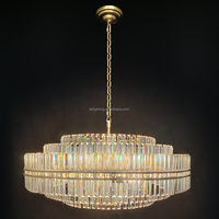 Lustre en cristal rond décoratif d'intérieur de luxe de plafonniers de salon lobby d'hôtel