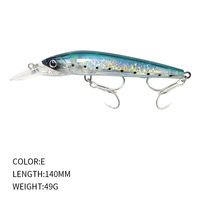 Leurre dur de haute qualité pour la pêche en mer, type Minnow à longue queue submergée, 140mm 49g, pour poisson mandarin, en plastique A9112