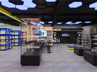 Étagères murales LED sur mesure pour boutique de voitures, showroom de vente au détail, design de magasin de pièces automobiles pour accessoires automobiles