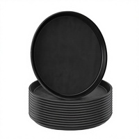 Plateau de service classique en plastique PS émaillé antidérapant, écologique, avec support pour logo personnalisé, design verre à shot, pour bar et maison