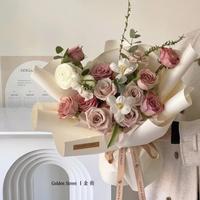 Rouleaux de papier Fenghua de papier kraft de couleur unie fleur papier d'emballage ténacité étanche cadeau bouquet matériaux d'emballage