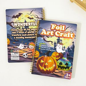 Halloween <span class=keywords><strong>Citrouille</strong></span> Feuille DIY Scratch Art Spiral Kit Vente en gros Artisanat Livre d'activités Enfants Logo personnalisé Papier <span class=keywords><strong>Dessin</strong></span> Jouets Peinture - Product Image 2