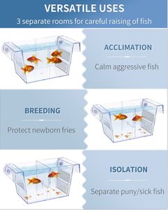 Acryl Broedtank Aquarium Kweekbak Isolatiebox Babyvissen Garnalen <span class=keywords><strong>Betta</strong></span> Met Zuignappen Plastic - Product Image 3