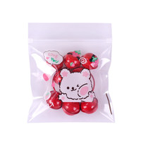 Sacs refermables en HDPE transparents avec motifs d'animaux mignons, pochettes de rangement pour bonbons, biscuits, bijoux, porte-clés, emballages cadeaux