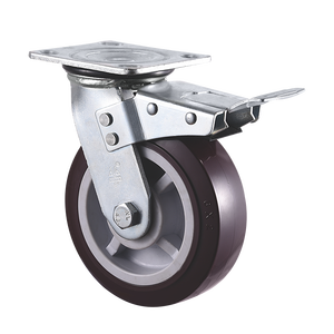 VIMA Industrial Red 4 Zoll schwenkbares Brems rad und Rolle 360 Umdrehung PU und PP Trolley Radwagen Nachlauf Hoch leistungs gießer - Product Image 5