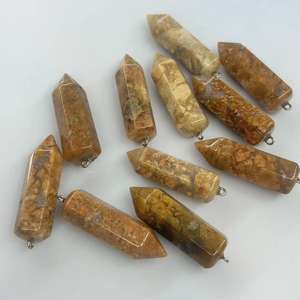 국화석 14X43MM 육각 프리즘 보석 비즈 대형 사이즈 각진 불렛 펜던트 스톤 비즈 DIY 주얼리 제작용 - Product Image 3