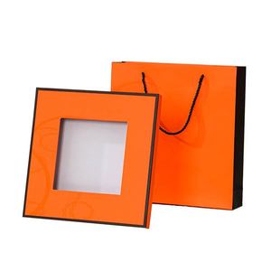 Boîte-cadeau écharpe en soie couverture terre orange de qualité supérieure <span class=keywords><strong>papier</strong></span> de vacances <span class=keywords><strong>vide</strong></span> haut de gamme pour châle pour cadre photo avec manipulation de gaufrage - Product Image 5
