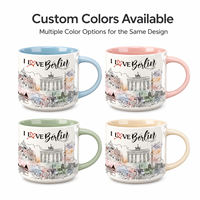 Tasse à eau, café, lait en céramique souvenir touristique de Berlin, Allemagne, avec impression des monuments de la ville, tasses en céramique avec boîte, OEM ODM personnalisé