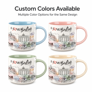 Taza <span class=keywords><strong>de</strong></span> Cerámica con Diseño <span class=keywords><strong>de</strong></span> Monumentos <span class=keywords><strong>de</strong></span> Berlín, Alemania, para Agua, Café o Leche, Recuerdo Turístico, con Caja, OEM, ODM, Personalizable - Product Image 2
