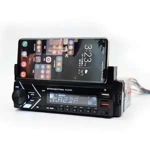 1DIN LCD Display Car BT Audio Fast Charging Aux Car Radio Mobile Phone Holder Car Mp3 Player