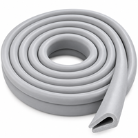 Bande de protection d'angle en PVC en forme de U, 20 pieds, grise, flexible, pour bordures jusqu'à 1/16 pouce, idéale pour portes et panneaux métalliques