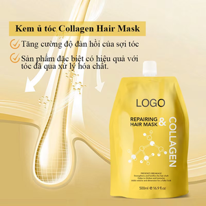 Máscara de tratamiento de cabello <span class=keywords><strong>profesional</strong></span> de etiqueta privada Queratina Colágeno Proteína DE TRIGO Reparación suave Brillo de cabello <span class=keywords><strong>Mascarilla</strong></span> <span class=keywords><strong>hidratante</strong></span> para el cabello - Product Image 1