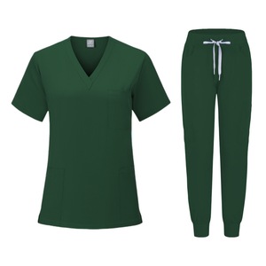 Women V-Neck Scrub Set Lightweight Knitted Moisture Wicking Hospital Uniform Split Set For Medical Workwear - Product Image 4