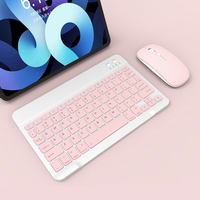BEWIN keyboard mouse nirkabel mini 10 inci, mouse keyboard nirkabel untuk tablet laptop tv pintar