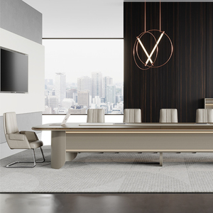 Ensemble de mobilier de bureau moderne, style nordique, table de conférence ovale, petite table de réunion, table de réunion longue - Product Image 5