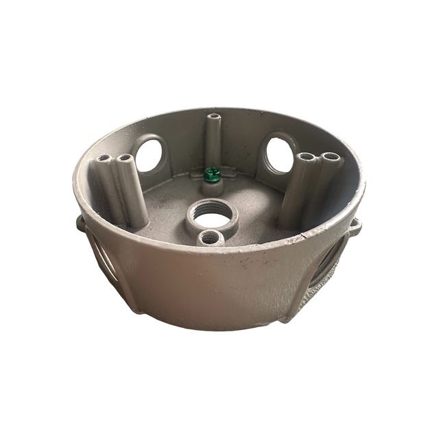 Certified Weatherproof Box Die-Cast Aluminum 1.58 Cu in Round Weatherproof Box Durable 5 Outlet Holes Electrical Junction Box