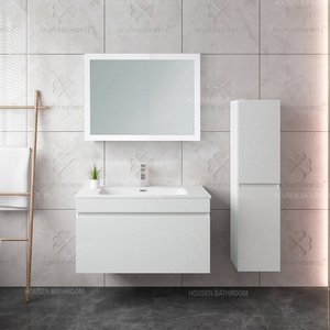 Armoires de salle de bain flottantes de luxe suspendues <span class=keywords><strong>sous</strong></span> l'évier au design personnalisé avec armoire latérale - Product Image 1