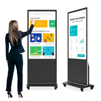 Layar LED CMS Software 55 Inci 4K, Layar LCD Berdiri untuk Iklan, Layar Digital untuk Periklanan