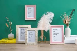 Hot-Selling Roze Fotolijst Galerij Fullsize Home Decor Muur Gouden Schaal Aangepast Mdf Hout Modieus - Product Image 4