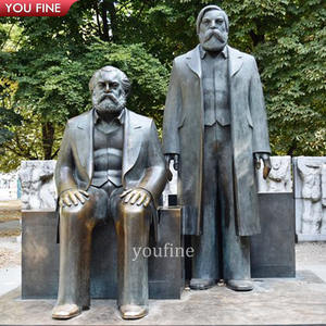Statua Commemorativa in Bronzo a Grandezza Naturale di <span class=keywords><strong>Marx</strong></span> ed Engels per Giardino Esterno - Product Image 6
