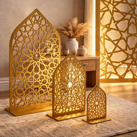Décoration Islamique Musulmane de Table Maison, Art Mural Arabe en Bois, Design Islamique Moderne Mehrab