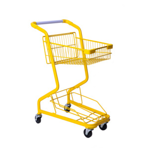 İki kat Metal alışveriş arabası arabaları çift katmanlar sepetli araba renkli sepet sepeti toplama arabası - Product Image 4
