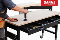 Banc de travail professionnel réglable 48 pouces, hauteur 31,5-39,4 pouces, capacité 2000 lb, cadre en acier thermolaqué