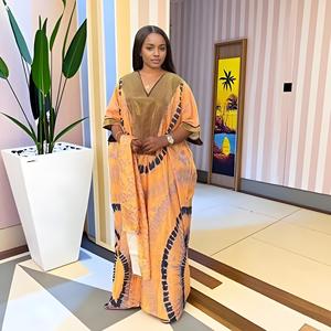 Nouvelle robe Abaya ample et décontractée pour <span class=keywords><strong>femme</strong></span>, style moyen-oriental, ornée de strass, élégante, imprimé africain, pour <span class=keywords><strong>femme</strong></span> musulmane - Product Image 2