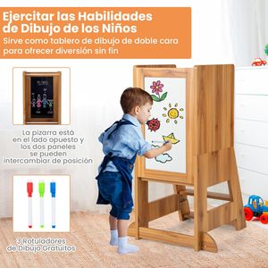 Tour <span class=keywords><strong>d</strong></span>'apprentissage Montessori pour tout-petits, tabouret <span class=keywords><strong>d</strong></span>'aide en cuisine en bois pour enfants - Product Image 2