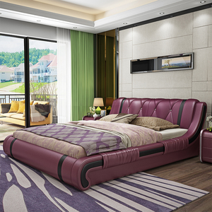 Bộ khung giường cỡ King bằng gỗ và da cao cấp - Product Image 6