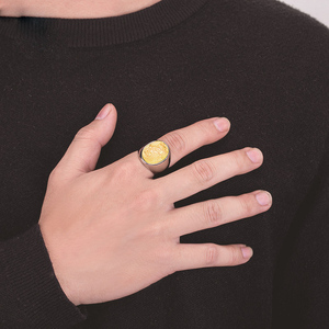 Bague de mode en acier inoxydable pour homme, style Hip Hop Punk Gothique Religieux Chrétien Catholique, motif portrait et symbole de foi, vente en gros fabricant - Product Image 2