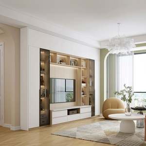 Modern <b>TV</b> <b>Cabinet</b> Wall Mounted Design with <b>Floating</b> Unit for Living Room Entertainment Systems Organization and Space - Product Image 4