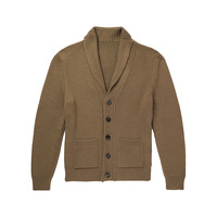 Cardigan Homme Personnalisé en Mélange de Coton Premium, Tricoté Côtelé Boutonné, Épais et de Haute Qualité pour l'Hiver, 7GG, Vêtement d'extérieur, Pull OEM
