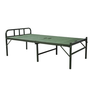 中国户外现成现货OEM折叠床绿色金属钢架床 - Product Image 1